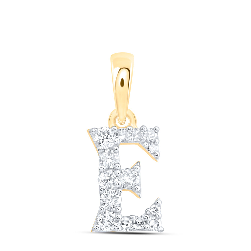 10kt Yellow Or White Or Rose Gold Natural Diamond Initial Pendant