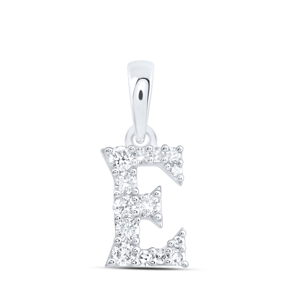 10kt Yellow Or White Or Rose Gold Natural Diamond Initial Pendant