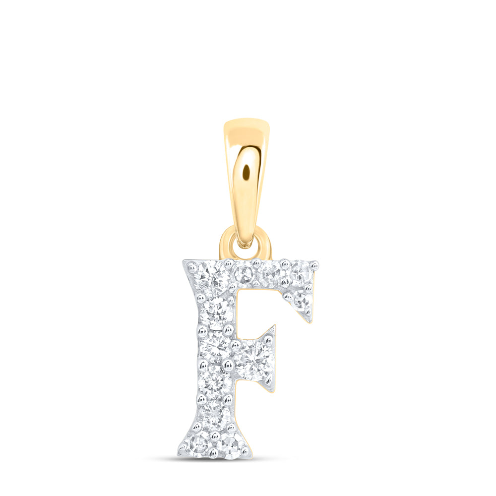 10kt Yellow Or White Or Rose Gold Natural Diamond Initial Pendant