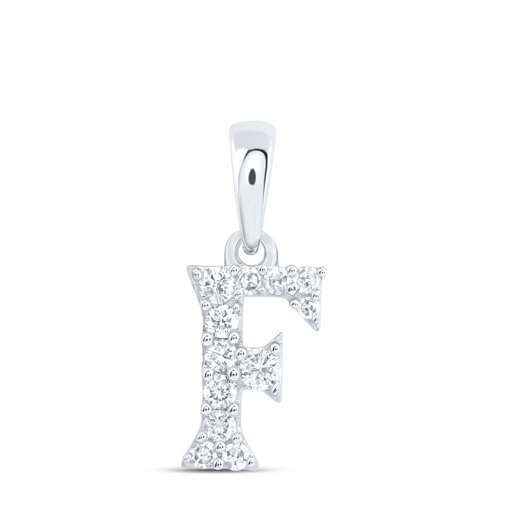 10kt Yellow Or White Or Rose Gold Natural Diamond Initial Pendant