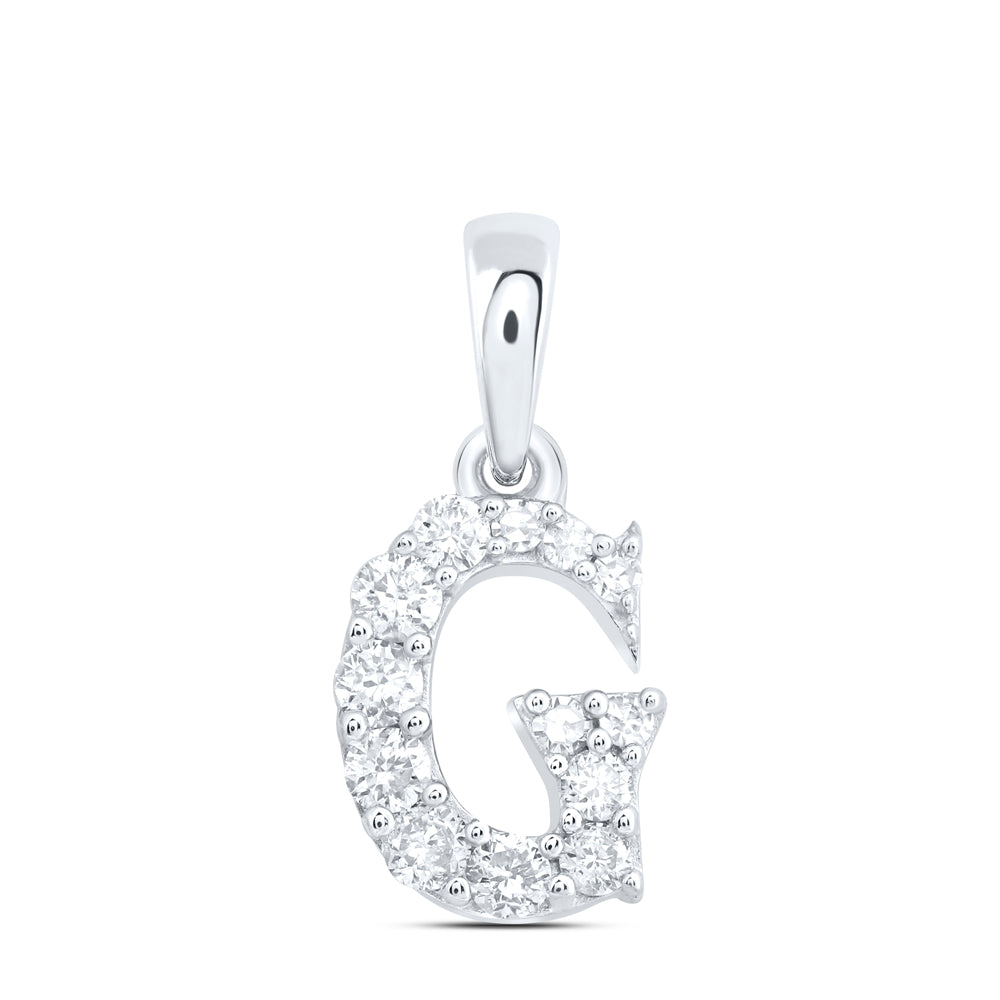 10kt Yellow Or White Or Rose Gold Natural Diamond Initial Pendant