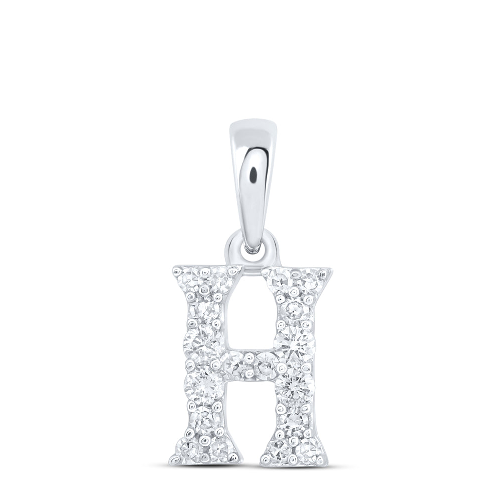 10kt Yellow Or White Or Rose Gold Natural Diamond Initial Pendant