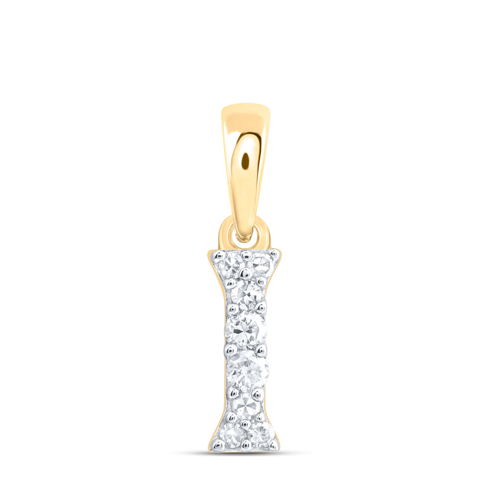 10kt Yellow Or White Or Rose Gold Natural Diamond Initial Pendant