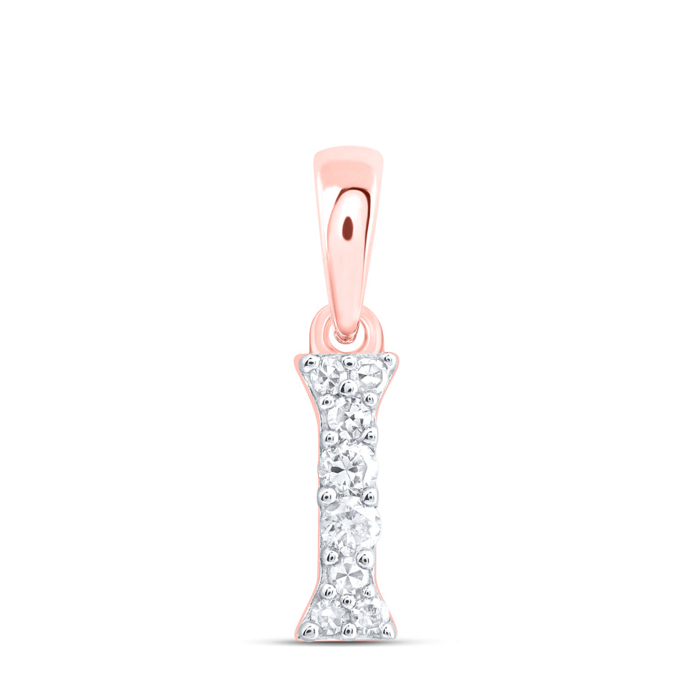 10kt Yellow Or White Or Rose Gold Natural Diamond Initial Pendant