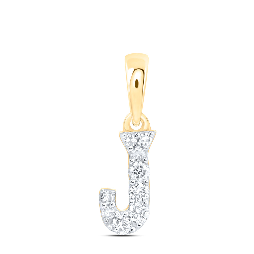 10kt Yellow Or White Or Rose Gold Natural Diamond Initial Pendant
