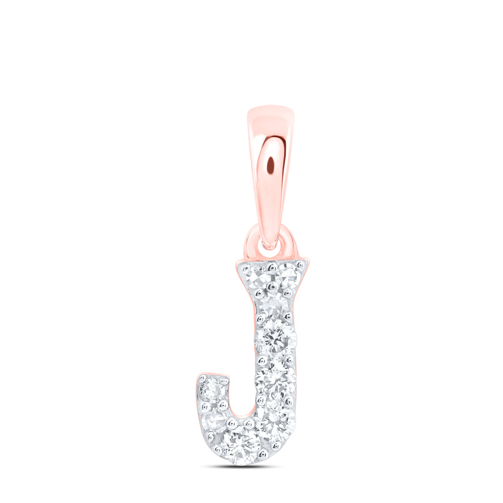 10kt Yellow Or White Or Rose Gold Natural Diamond Initial Pendant