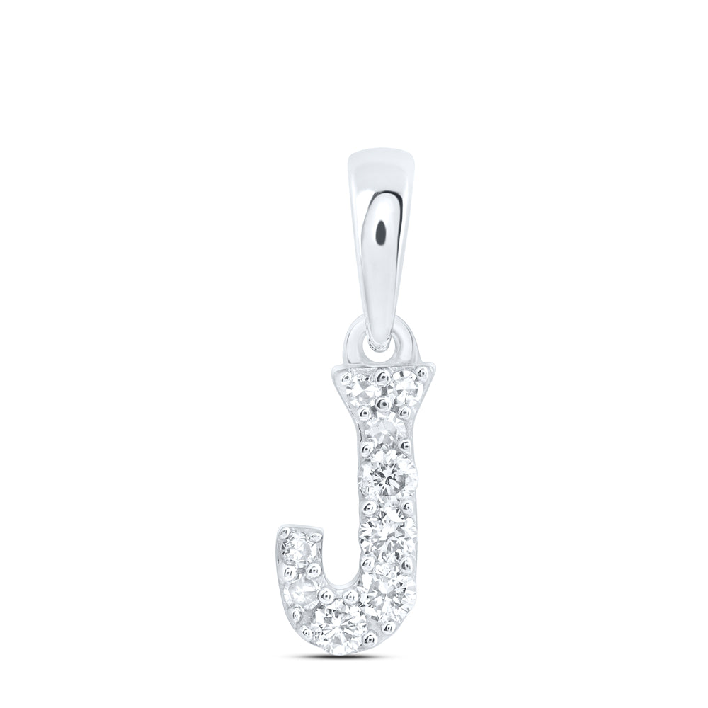 10kt Yellow Or White Or Rose Gold Natural Diamond Initial Pendant
