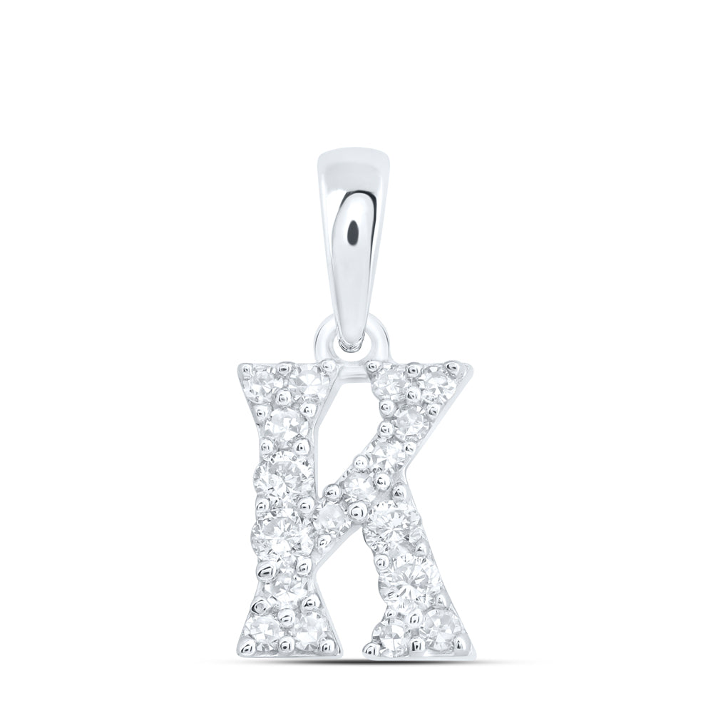 10kt Yellow Or White Or Rose Gold Natural Diamond Initial Pendant