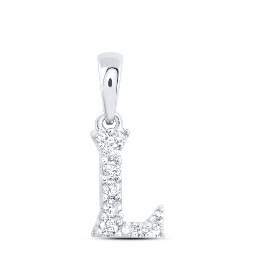 10kt Yellow Or White Or Rose Gold Natural Diamond Initial Pendant