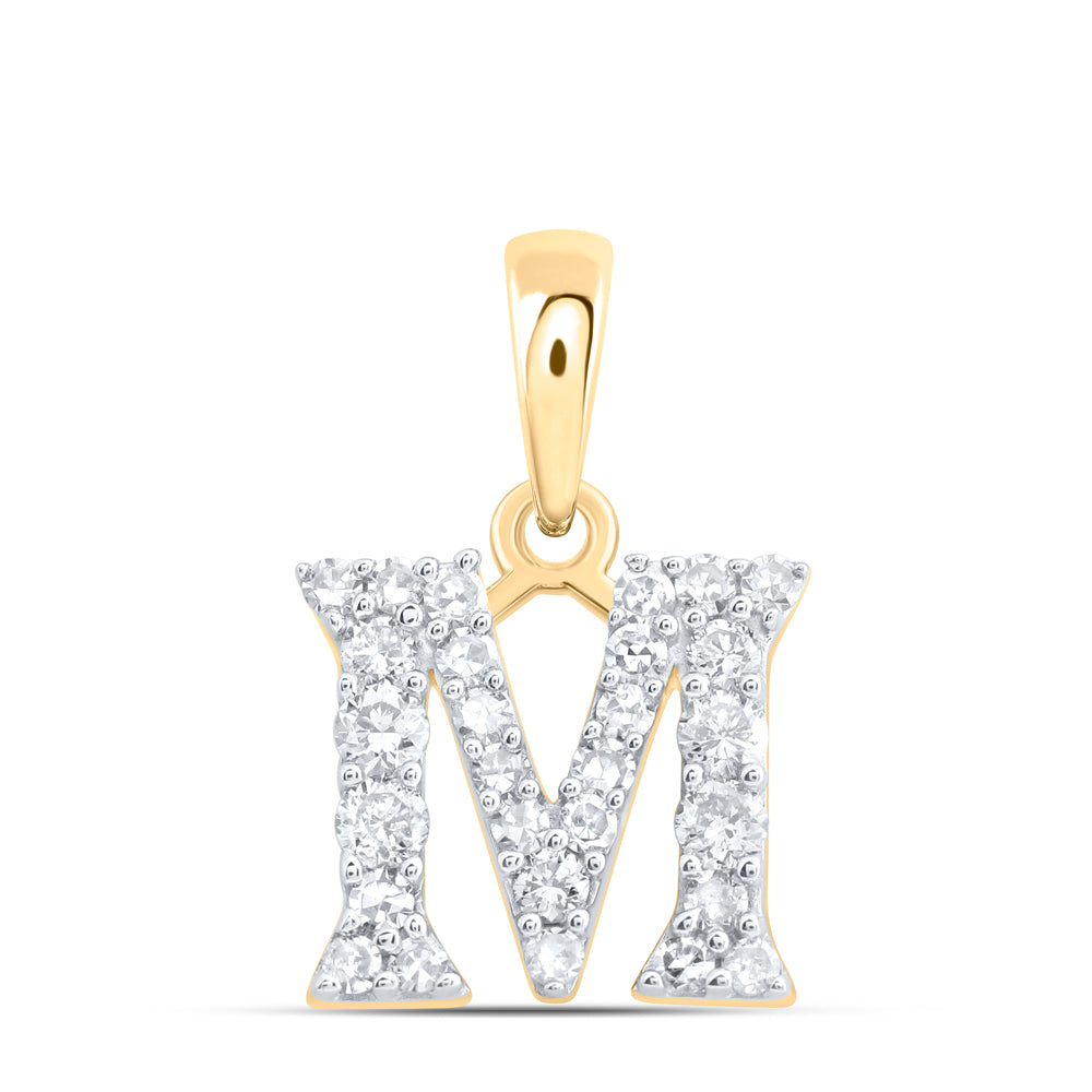 10kt Yellow Or White Or Rose Gold Natural Diamond Initial Pendant