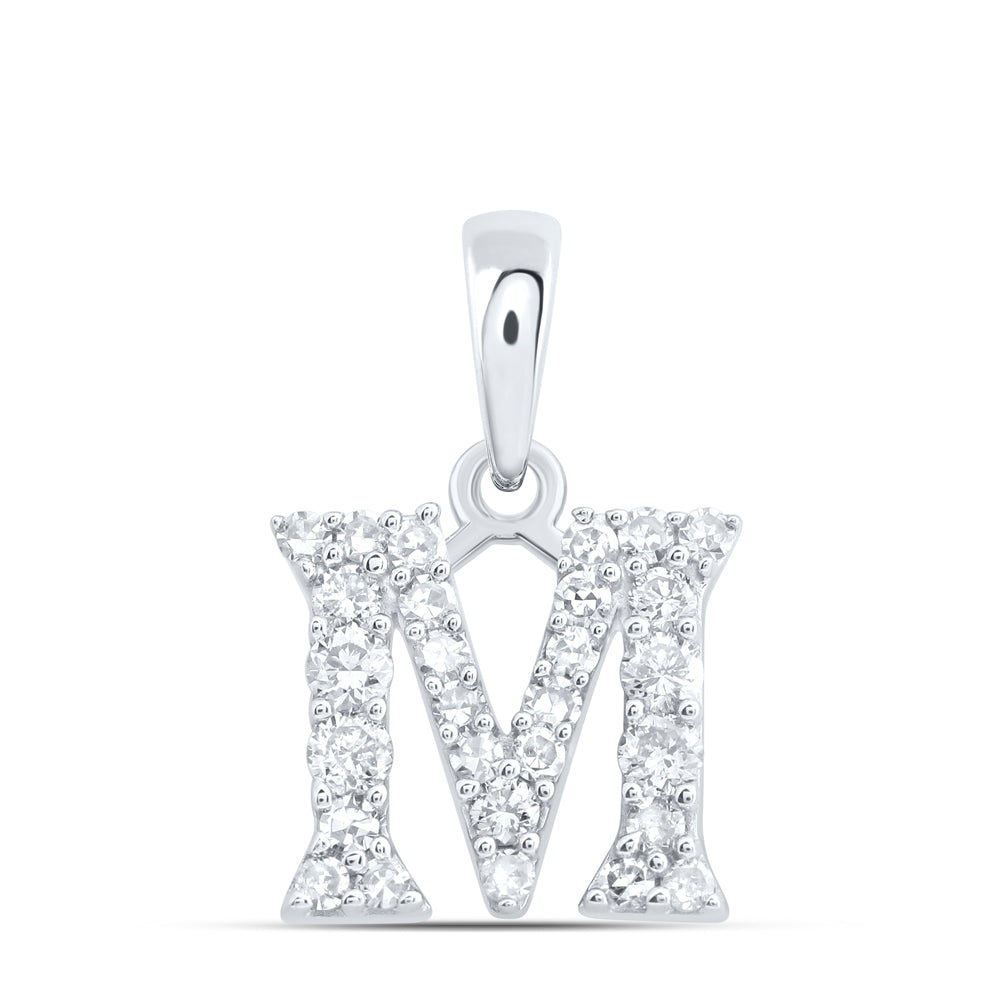 10kt Yellow Or White Or Rose Gold Natural Diamond Initial Pendant