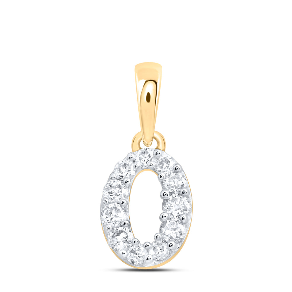 10kt Yellow Or White Or Rose Gold Natural Diamond Initial Pendant