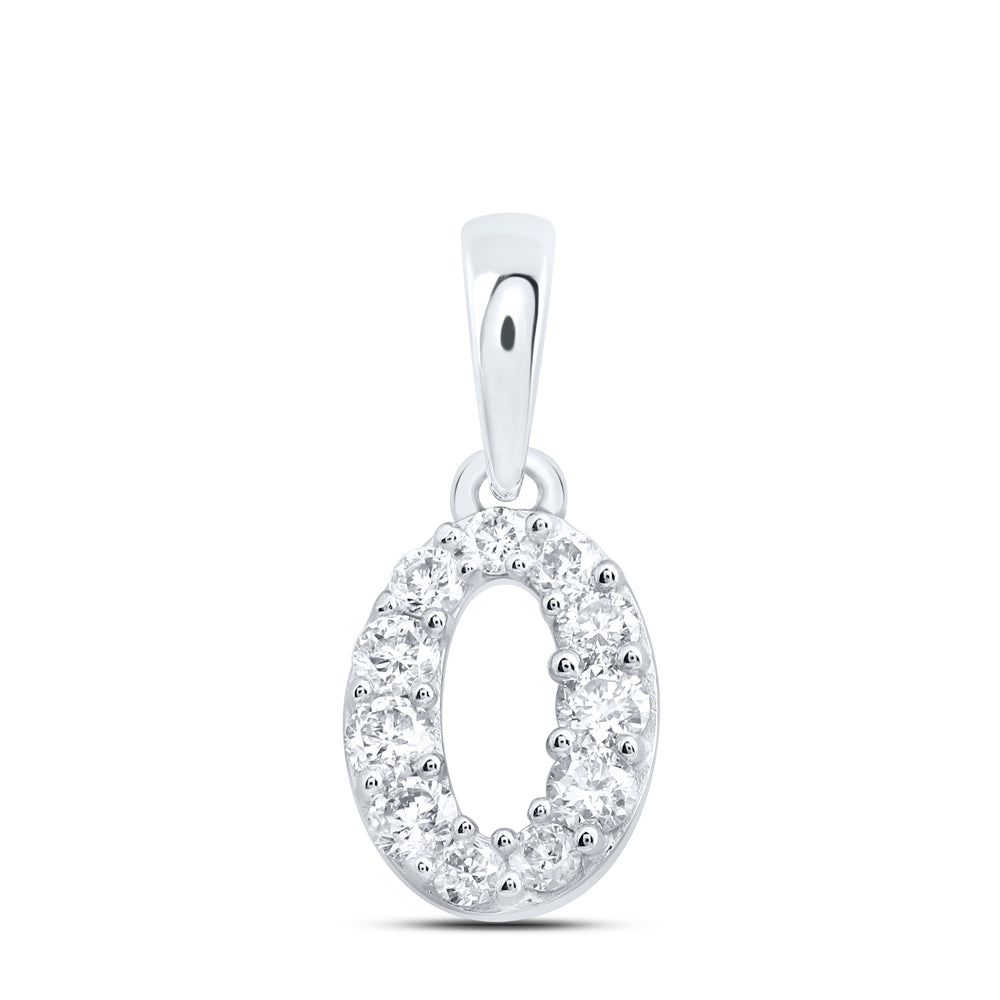 10kt Yellow Or White Or Rose Gold Natural Diamond Initial Pendant