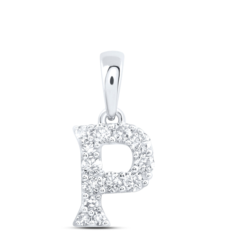 10kt Yellow Or White Or Rose Gold Natural Diamond Initial Pendant
