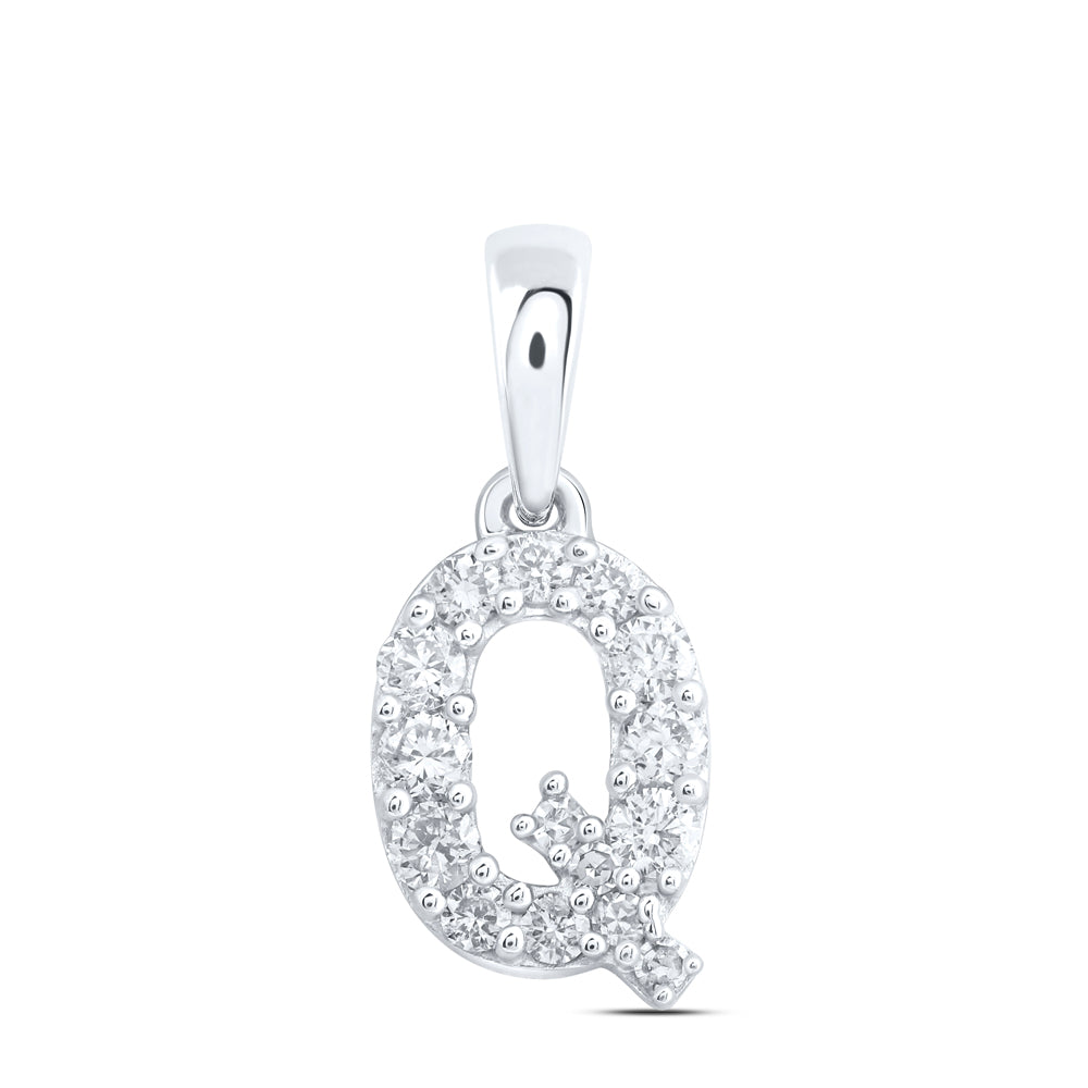 10kt Yellow Or White Or Rose Gold Natural Diamond Initial Pendant