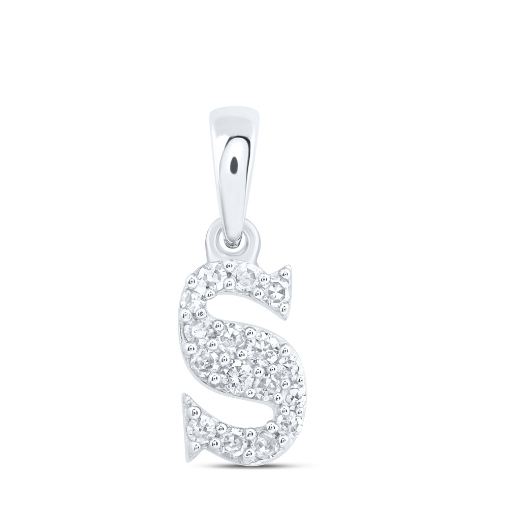 10kt Yellow Or White Or Rose Gold Natural Diamond Initial Pendant