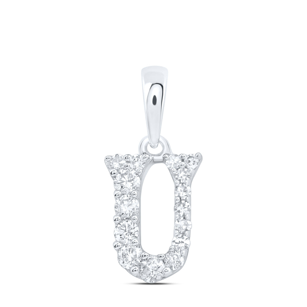 10kt Yellow Or White Or Rose Gold Natural Diamond Initial Pendant