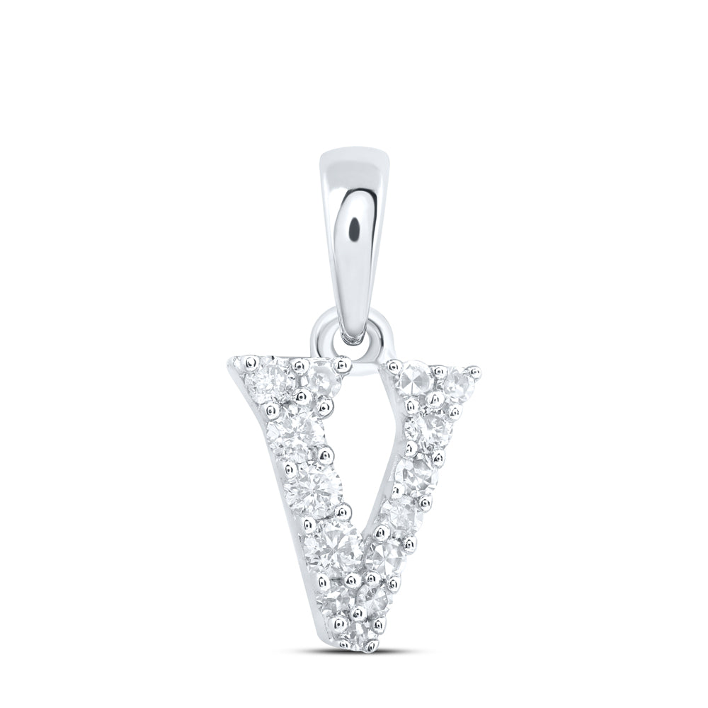 10kt Yellow Or White Or Rose Gold Natural Diamond Initial Pendant