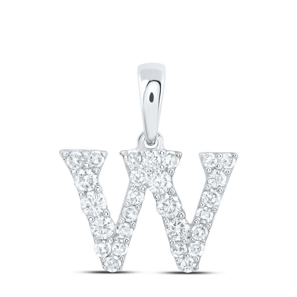 10kt Yellow Or White Or Rose Gold Natural Diamond Initial Pendant