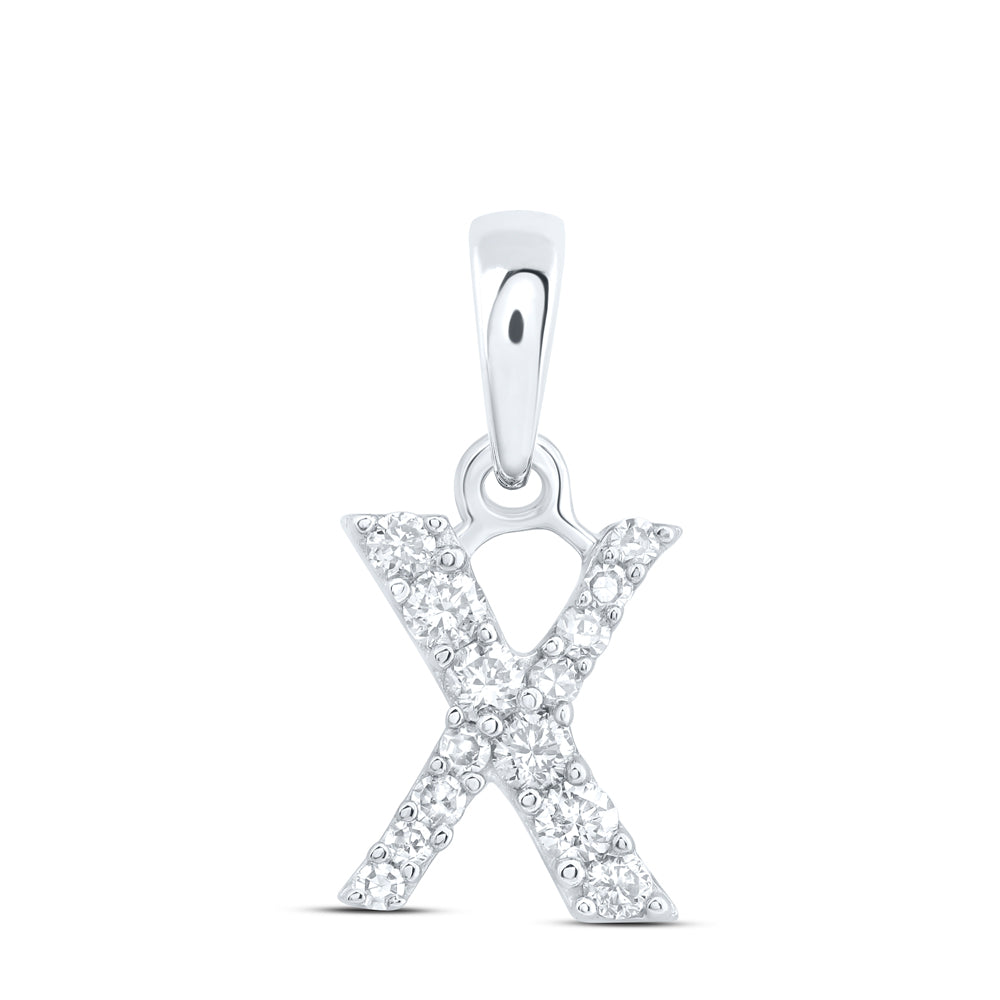 10kt Yellow Or White Or Rose Gold Natural Diamond Initial Pendant