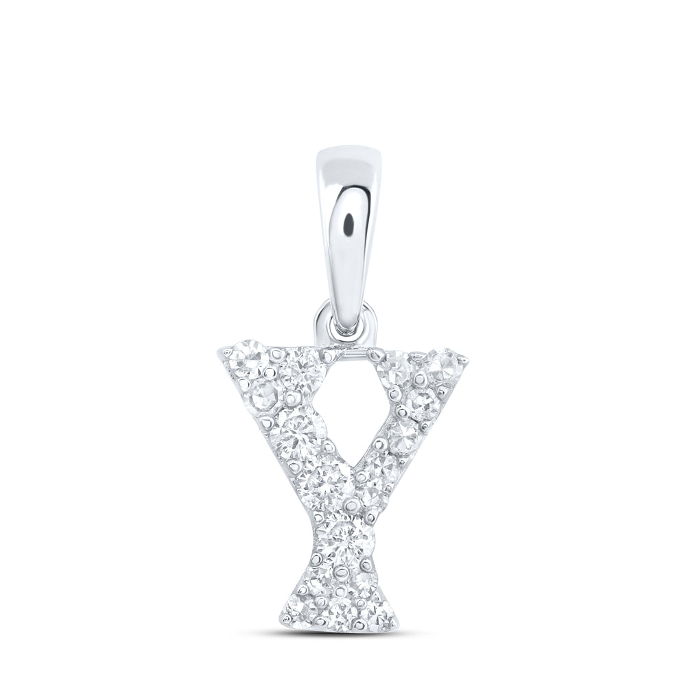 10kt Yellow Or White Or Rose Gold Natural Diamond Initial Pendant