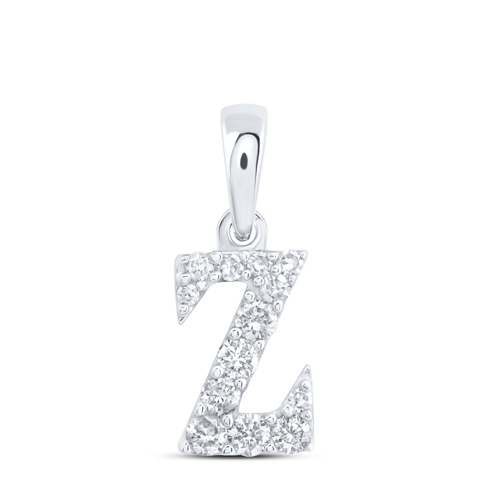 10kt Yellow Or White Or Rose Gold Natural Diamond Initial Pendant