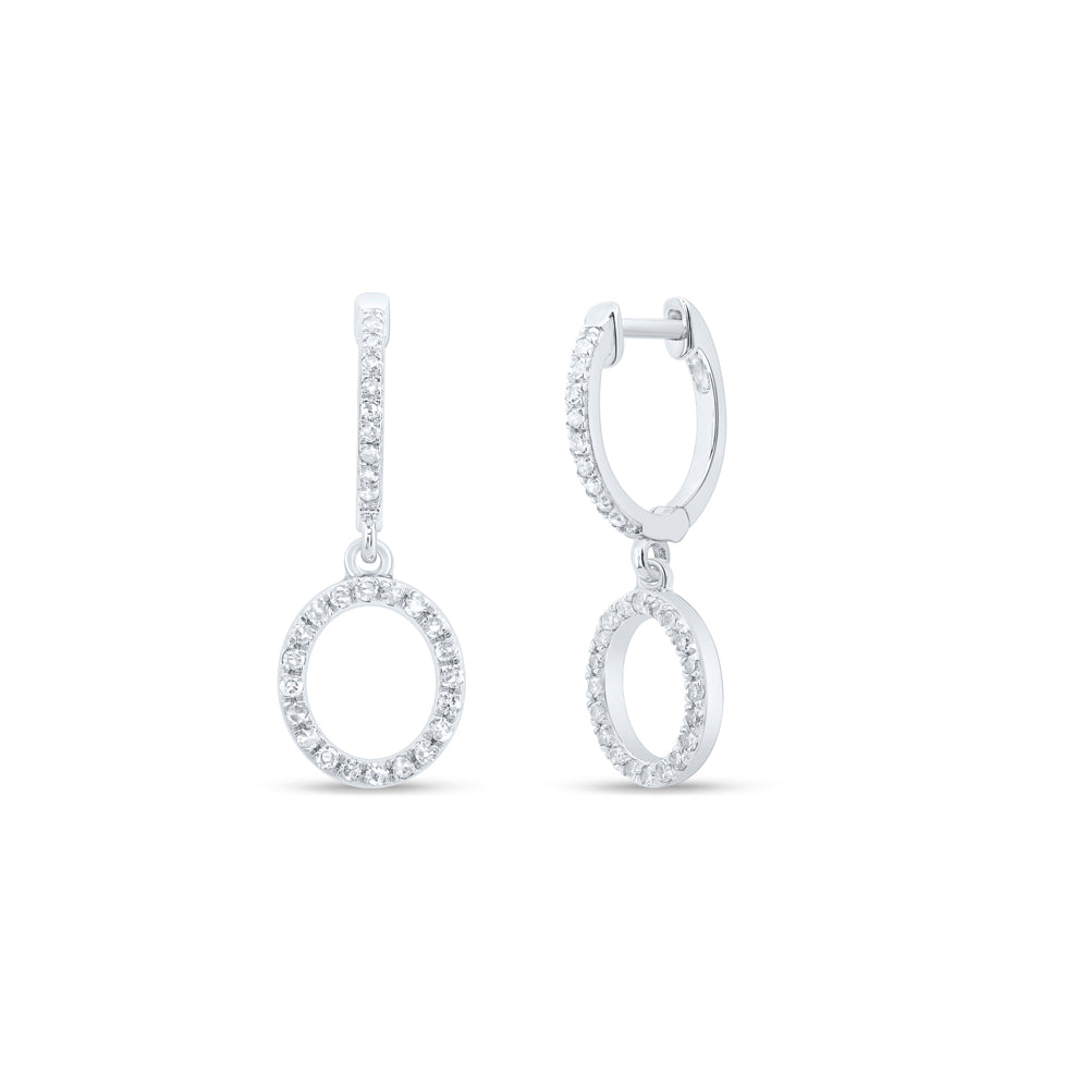 10kt Yellow Or White Gold Natural Diamond Initial Dangling Earring