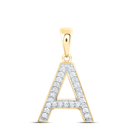 10kt Yellow Or White Gold Natural Diamond Initial Pendant