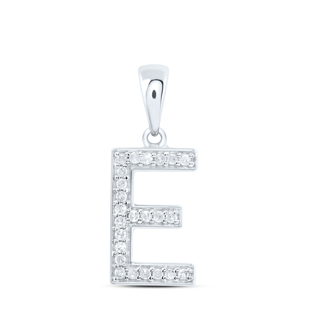 10kt Yellow Or White Gold Natural Diamond Initial Pendant