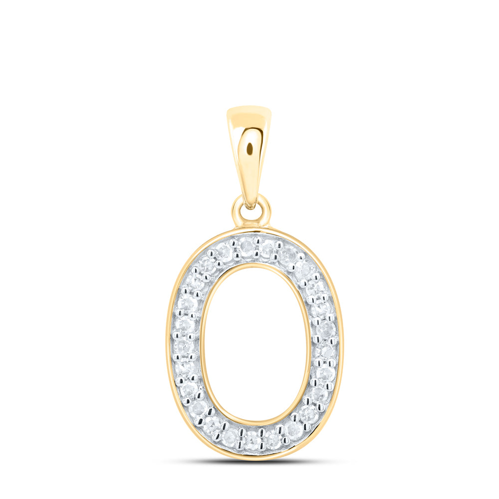 10K Yellow Gold Natural Diamond P1 Gift Initial Pendant