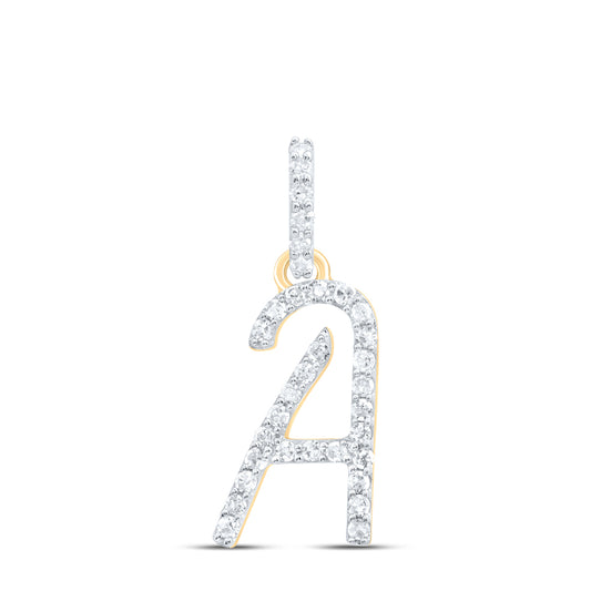 10kt Yellow Or White Gold Natural Diamond Initial Pendant