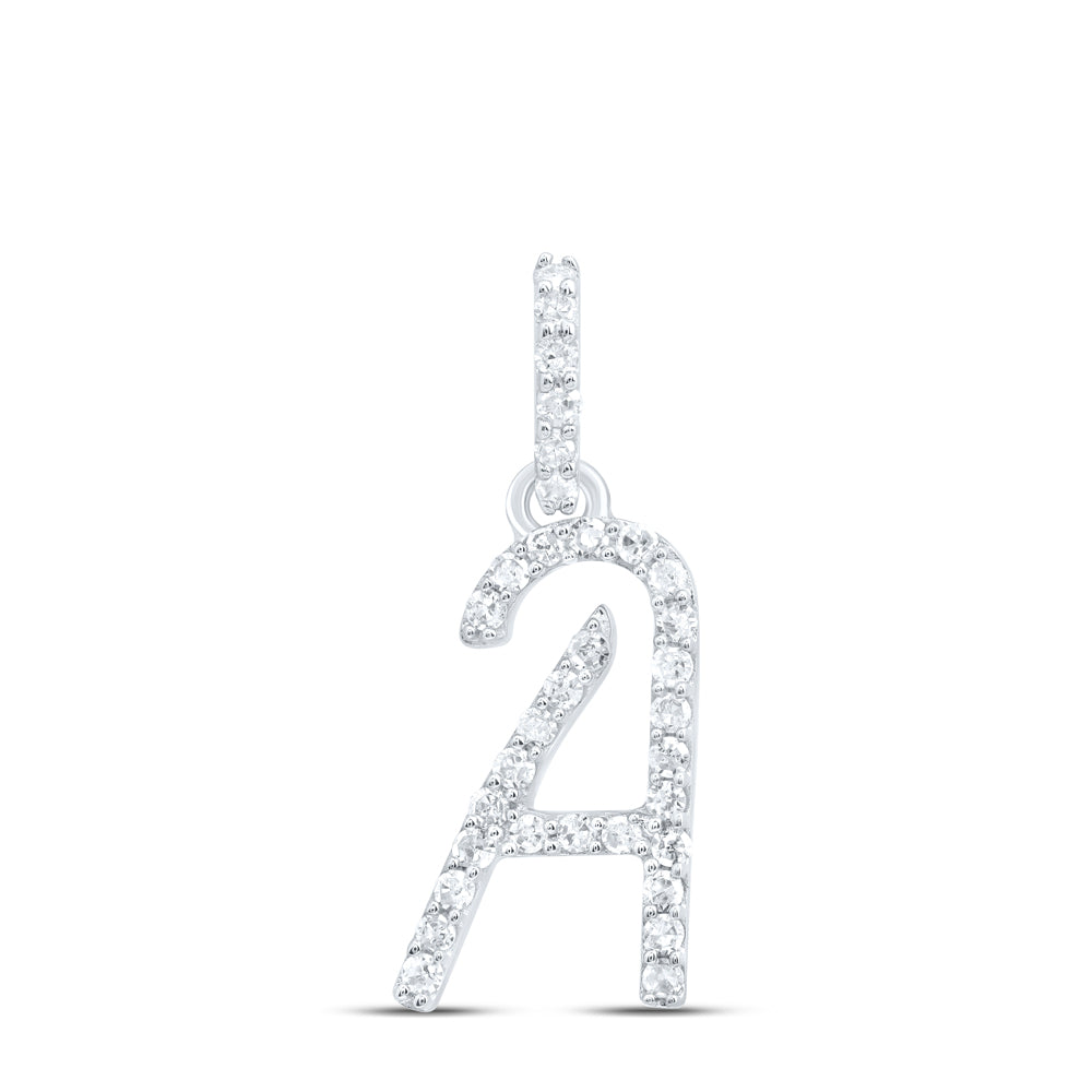 10kt Yellow Or White Gold Natural Diamond Initial Pendant
