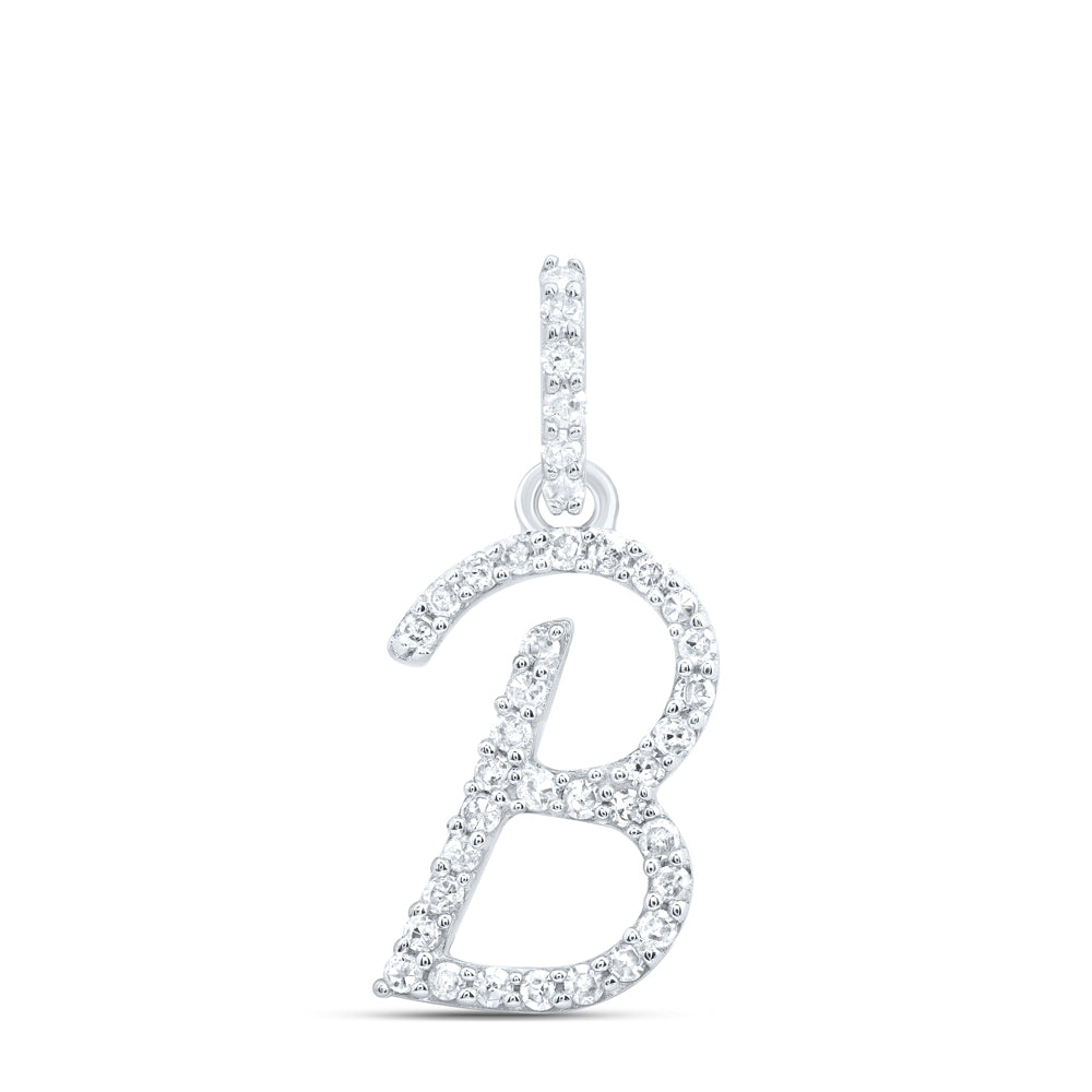 10kt Yellow Or White Gold Natural Diamond Initial Pendant