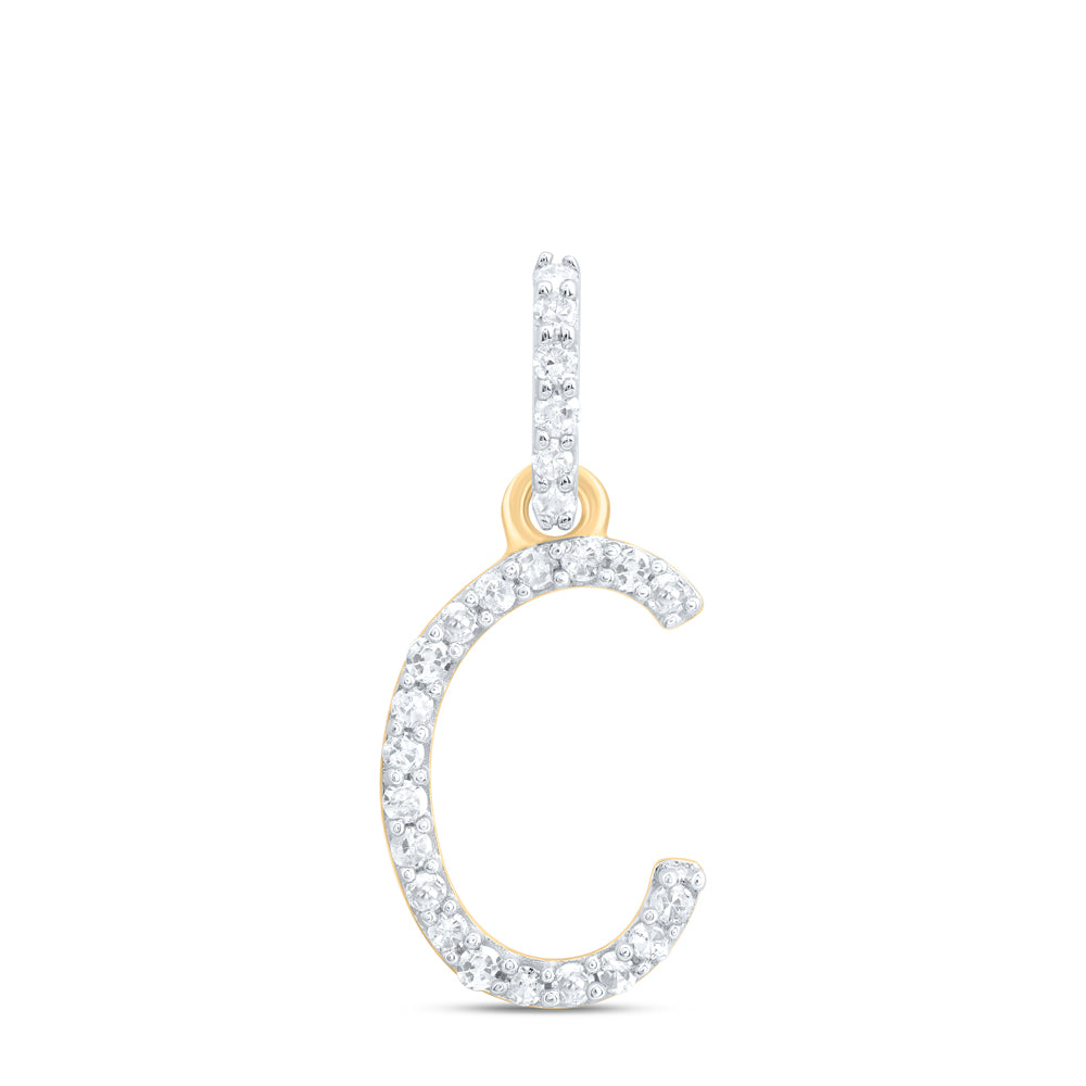 10kt Yellow Or White Gold Natural Diamond Initial Pendant