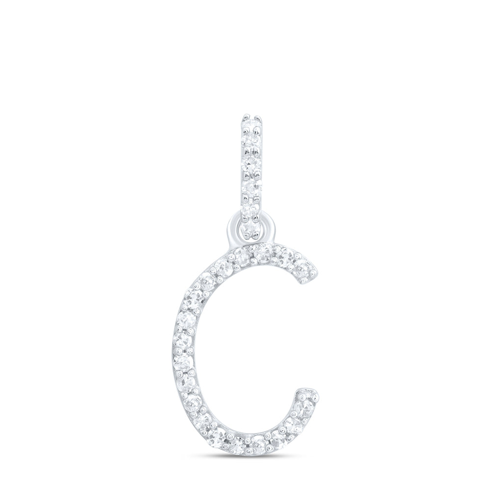 10kt Yellow Or White Gold Natural Diamond Initial Pendant