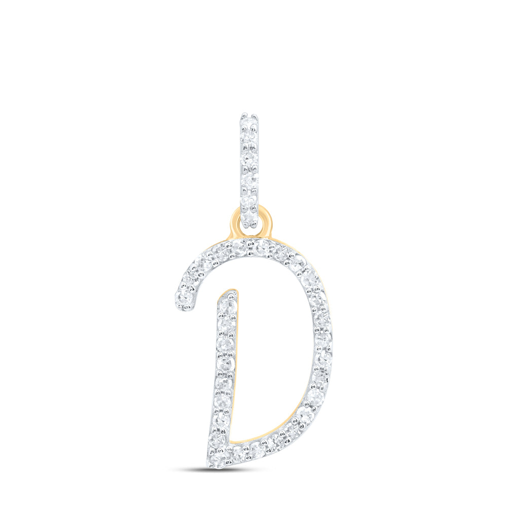 10kt Yellow Or White Gold Natural Diamond Initial Pendant