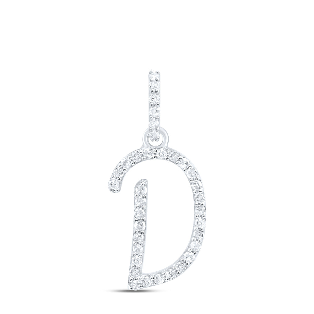 10kt Yellow Or White Gold Natural Diamond Initial Pendant