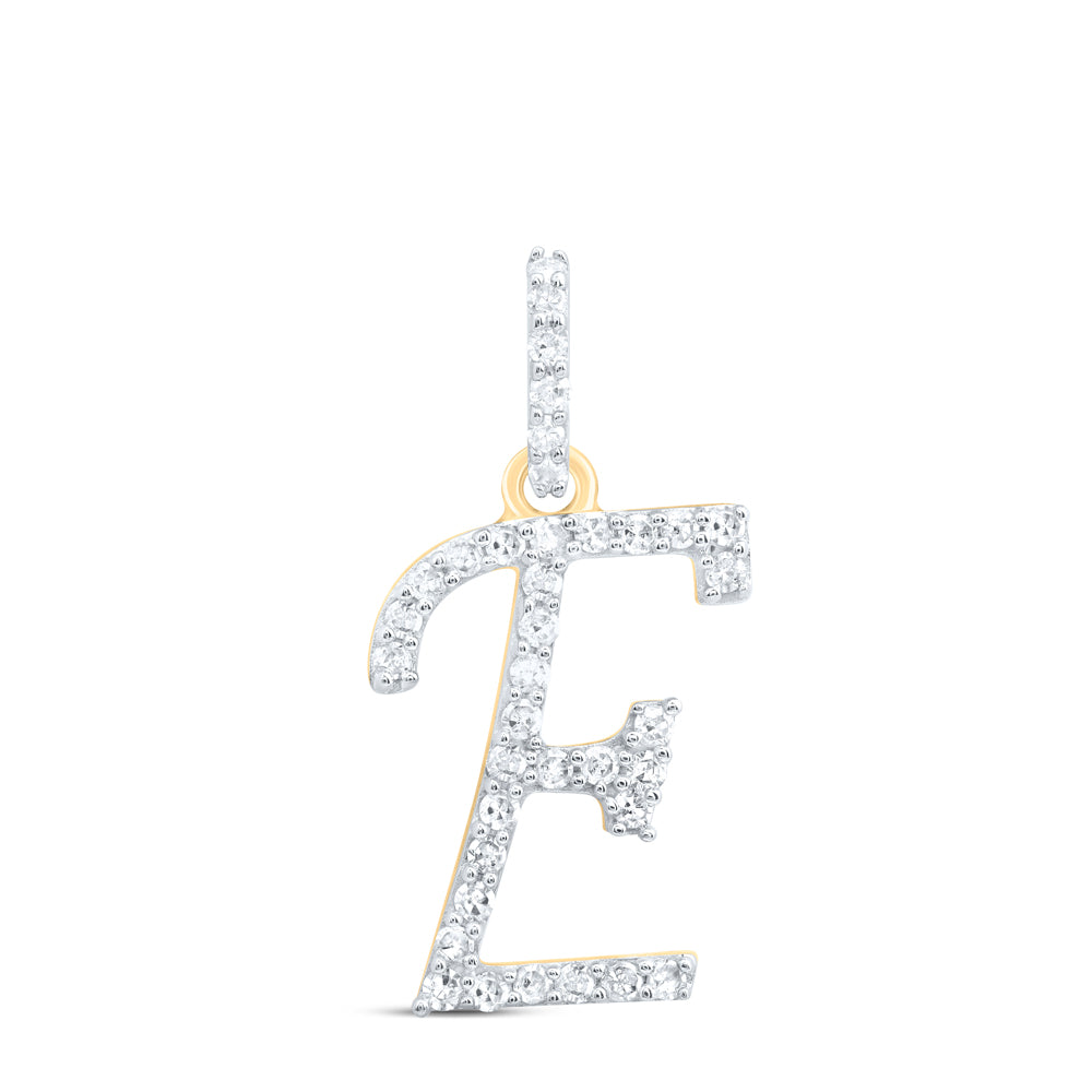 10kt Yellow Or White Gold Natural Diamond Initial Pendant