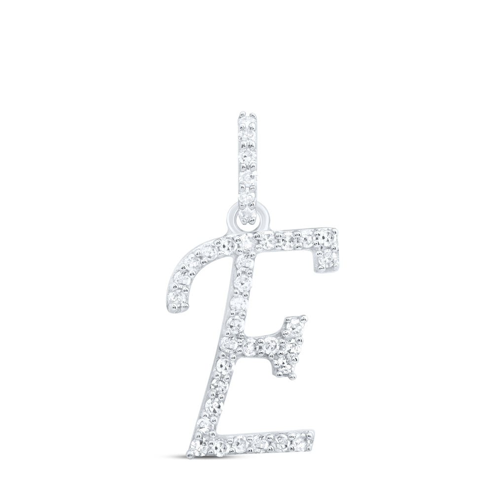 10kt Yellow Or White Gold Natural Diamond Initial Pendant