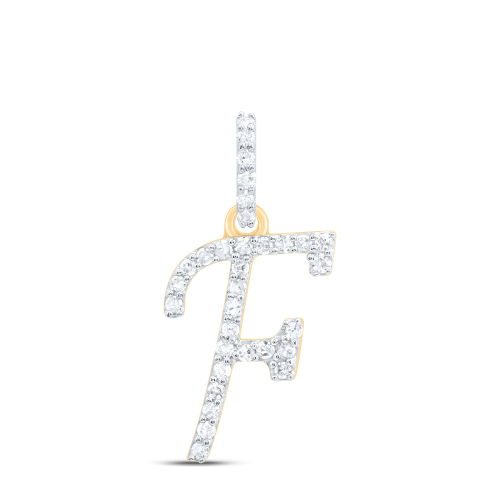 10kt Yellow Or White Gold Natural Diamond Initial Pendant