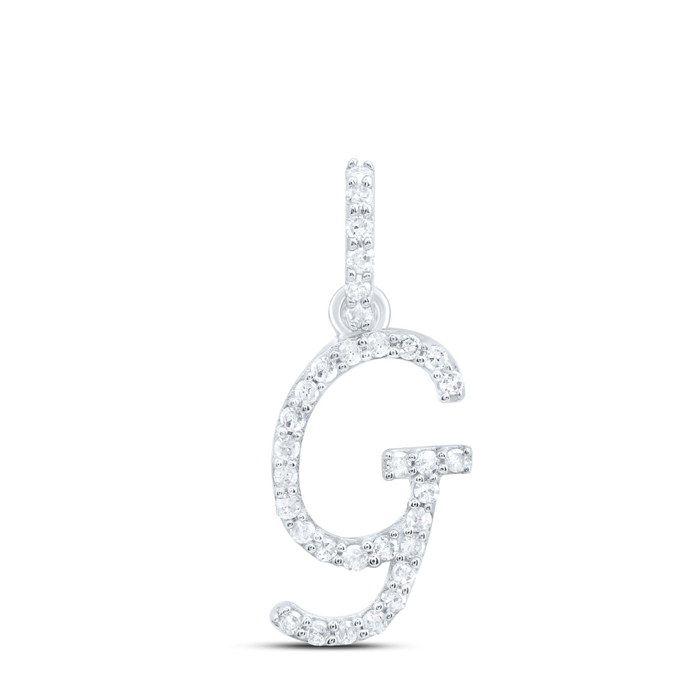 10kt Yellow Or White Gold Natural Diamond Initial Pendant