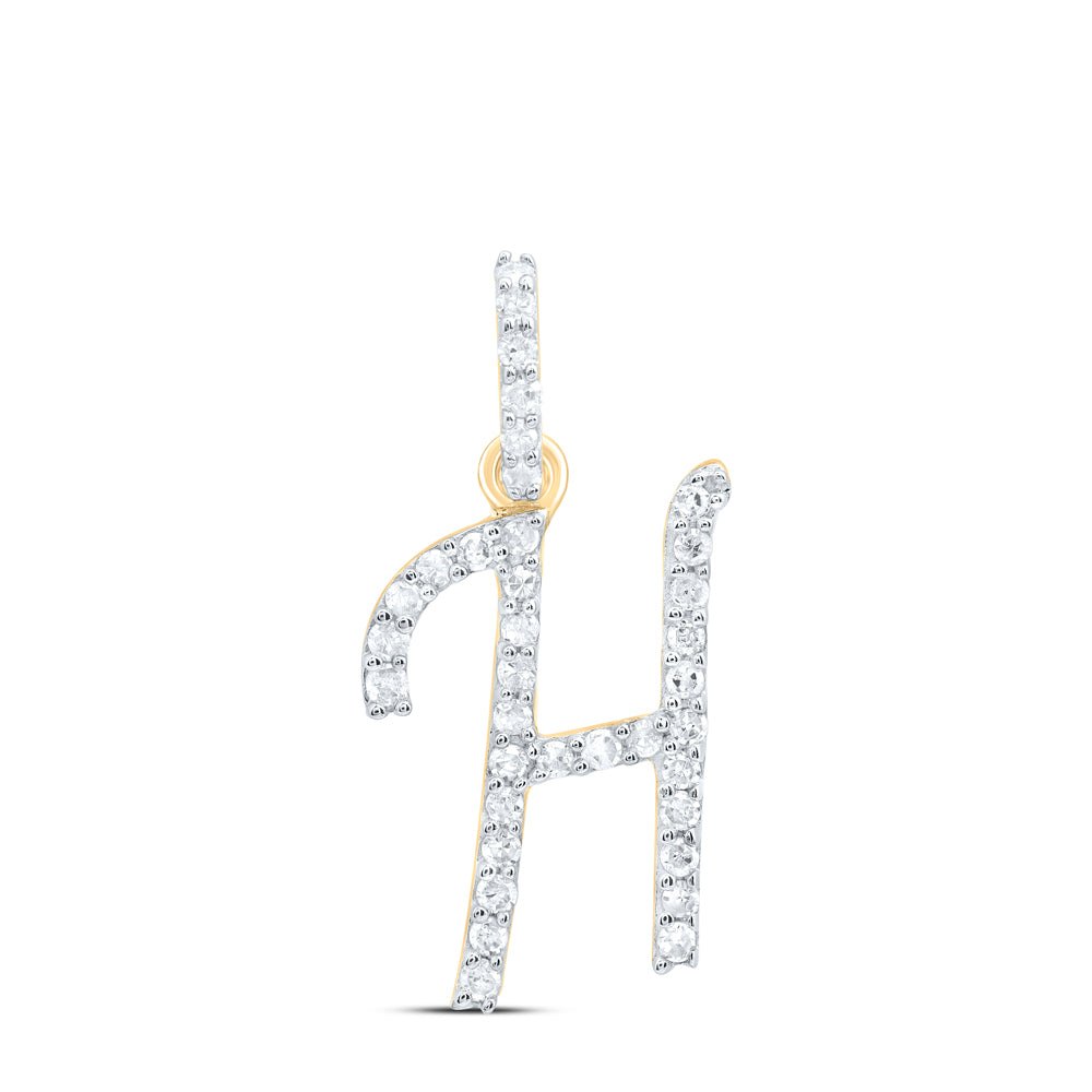 10kt Yellow Or White Gold Natural Diamond Initial Pendant