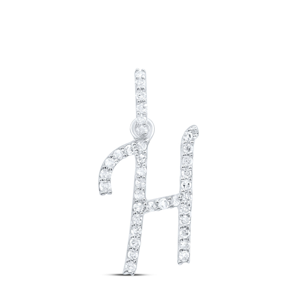 10kt Yellow Or White Gold Natural Diamond Initial Pendant