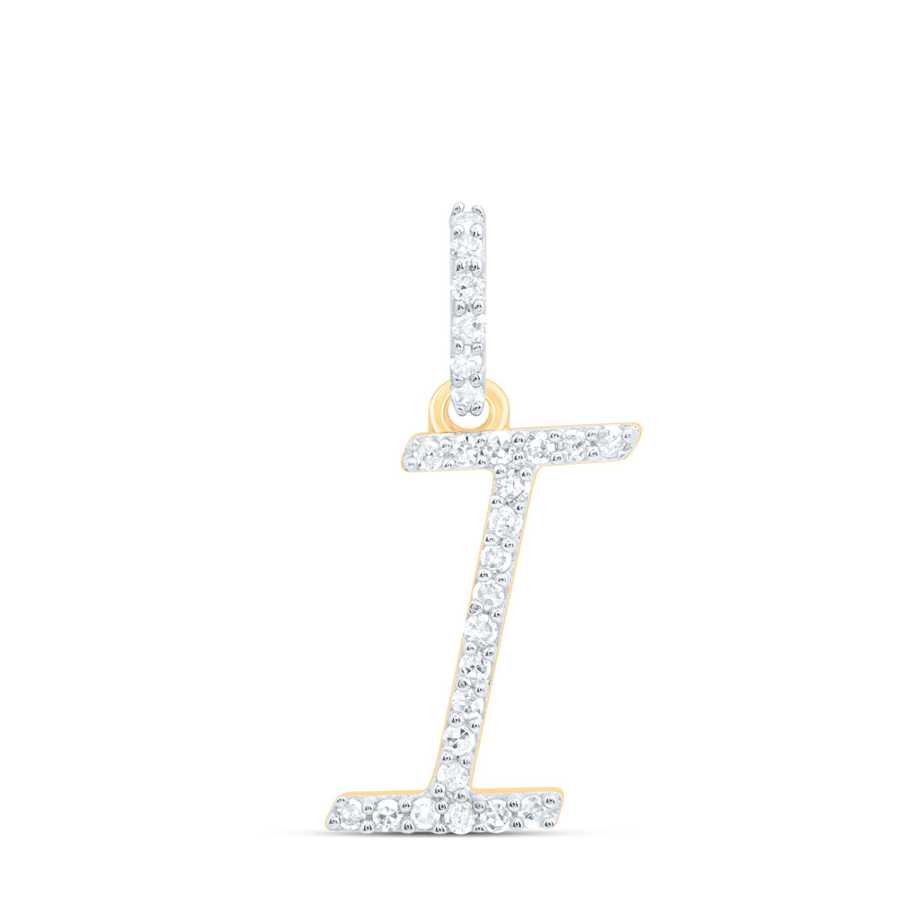 10kt Yellow Or White Gold Natural Diamond Initial Pendant