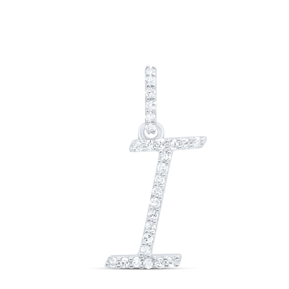 10kt Yellow Or White Gold Natural Diamond Initial Pendant
