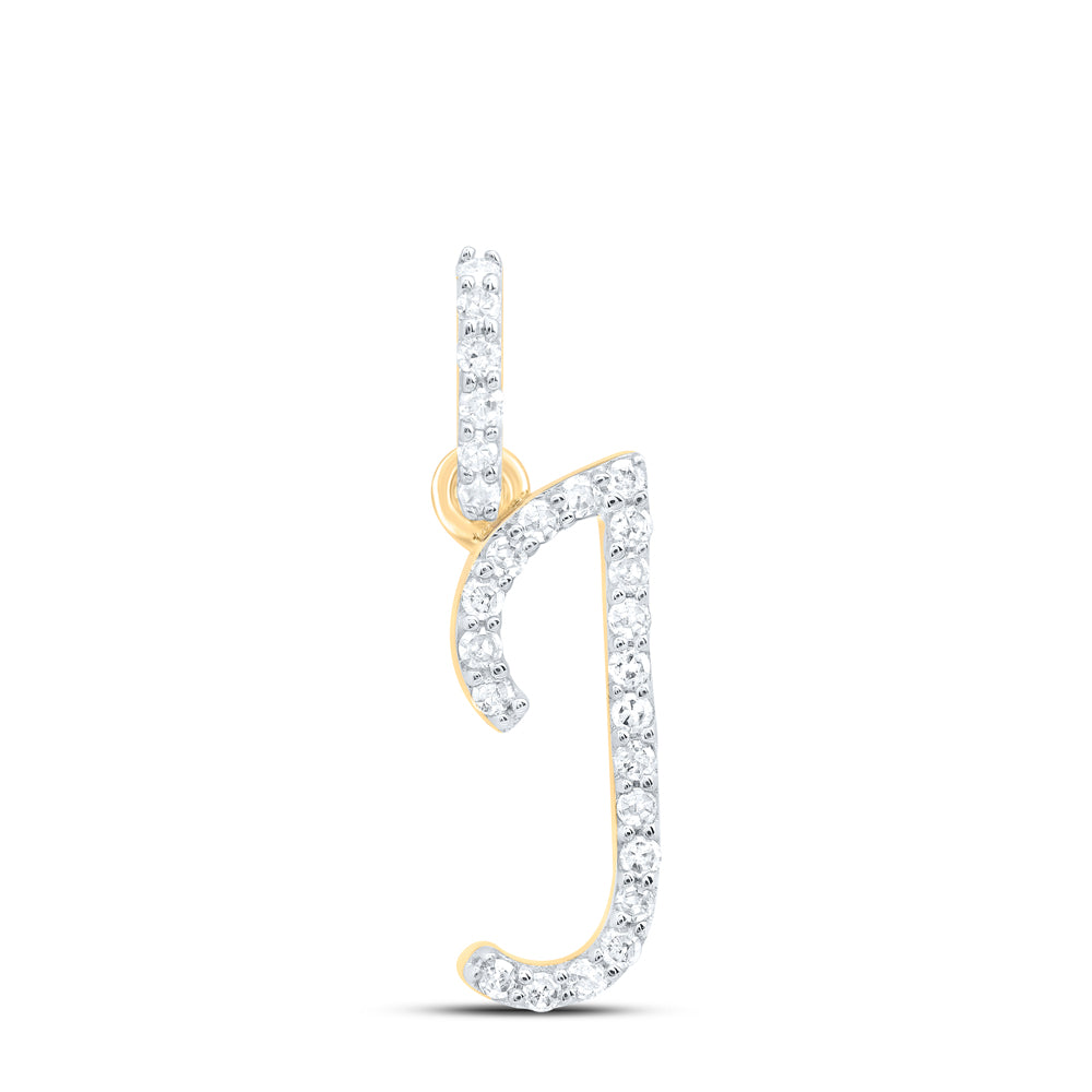 10kt Yellow Or White Gold Natural Diamond Initial Pendant