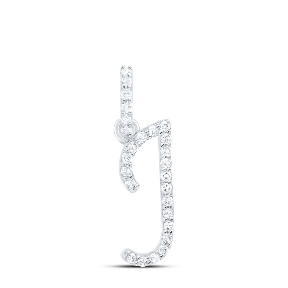 10kt Yellow Or White Gold Natural Diamond Initial Pendant