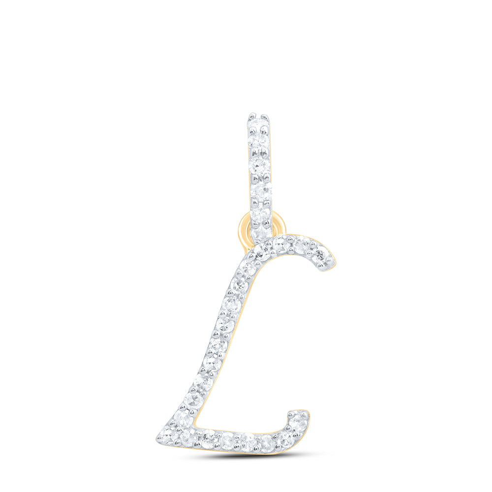 10kt Yellow Or White Gold Natural Diamond Initial Pendant