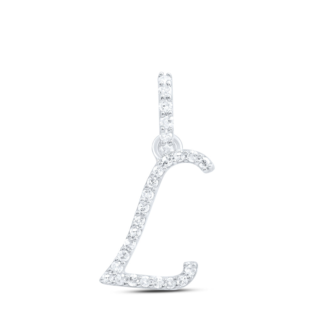 10kt Yellow Or White Gold Natural Diamond Initial Pendant