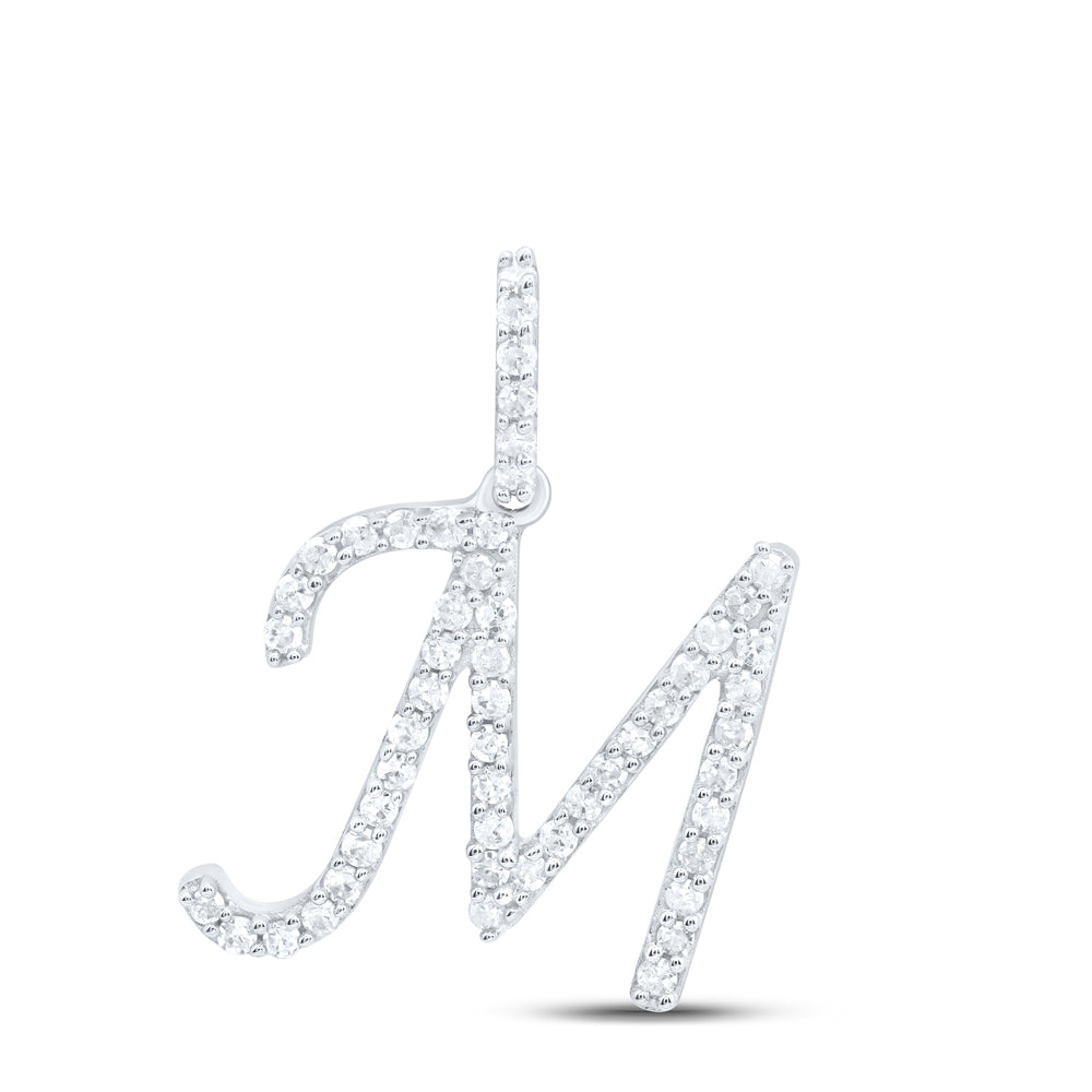 10kt Yellow Or White Gold Natural Diamond Initial Pendant